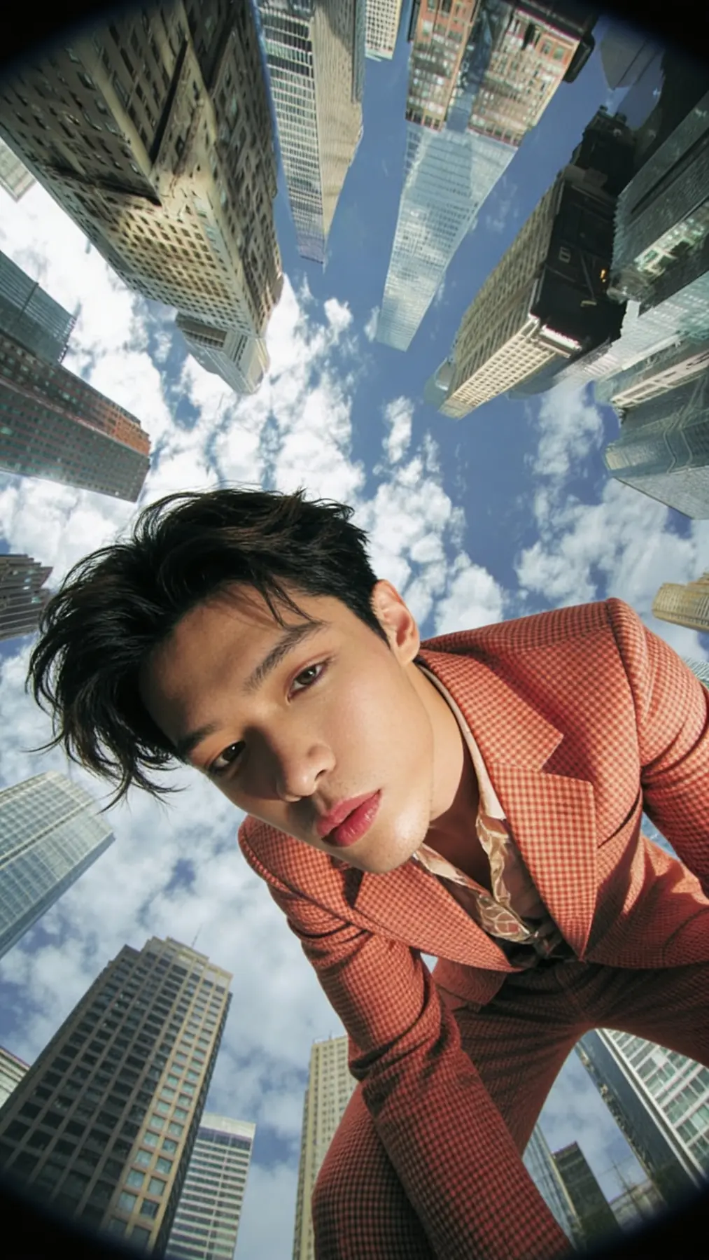 Fisheye city fashion concept